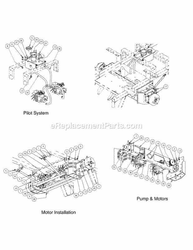 Hydro Hose And Pump Assembly Diagram and Parts List for M72-KW 53BB5GFZ750 Cub Cadet Sprayer